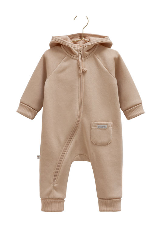 Combinezon Bumbac Bej cu Gluga TE1895 Mell Sweet Baby