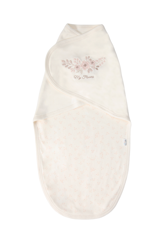 Sistem de Infasat cu Scai si Broderie Florala Crem pentru Fete P583 – Bebetto