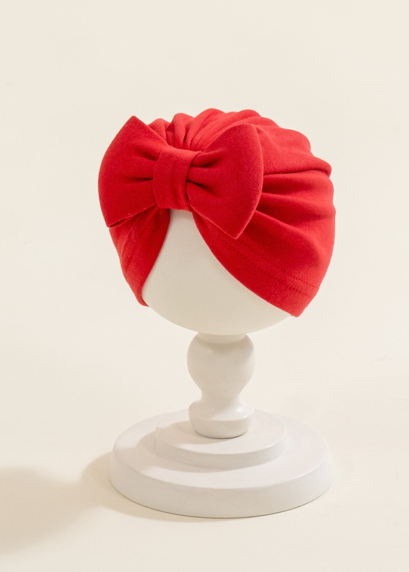 Turban Tricot Rosu Cu Funda Fetite AnneBebe