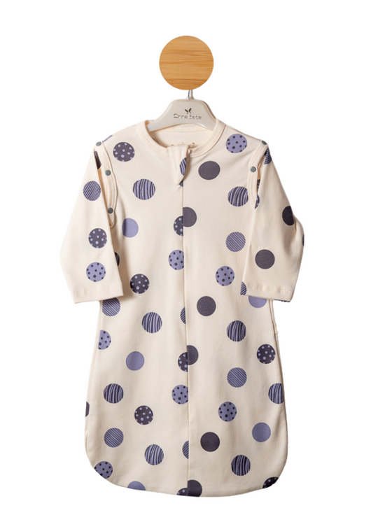 Sac de Dormit Bumbac Organic Crem cu Imprimeu Planete Albastre 10000 Bubbles