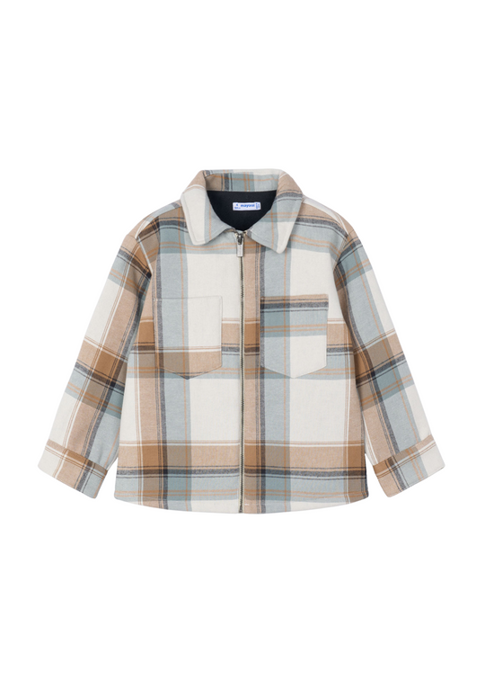 Beige and Grey Checkered Fabric Jacket 4414 Mayoral