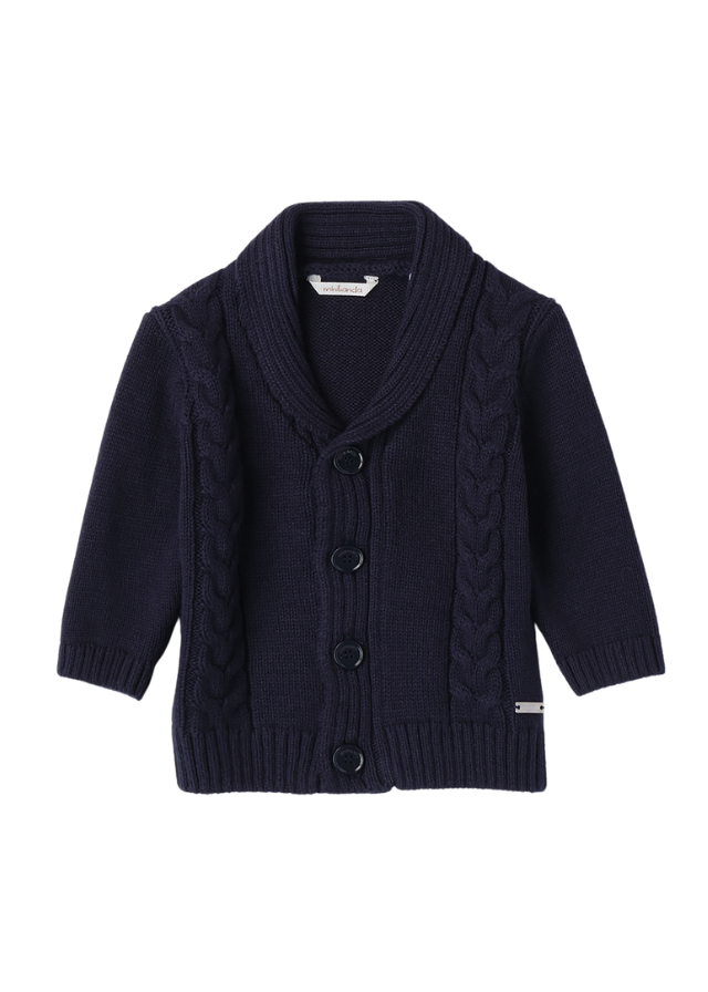 Cardigan Tricotat Bleumarin cu Nasturi 0A3668.00 Minibanda