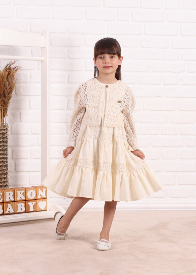 Set Rochie si Bolero Bej 758 Connie Baby