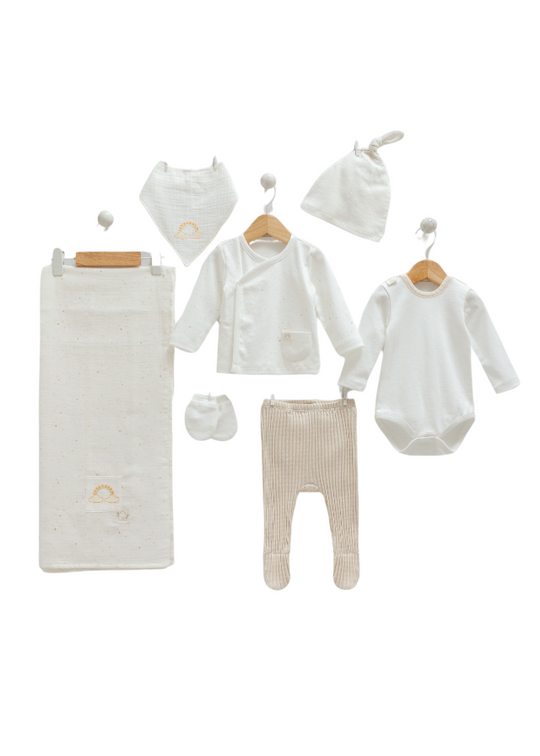 Set of 7 Cream with Beige for Babies 9670 Mell Sweet Baby