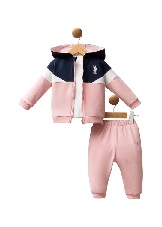 Trening 3 Piese Roz cu Bleumarin USB2758 V1 Us Polo Assn