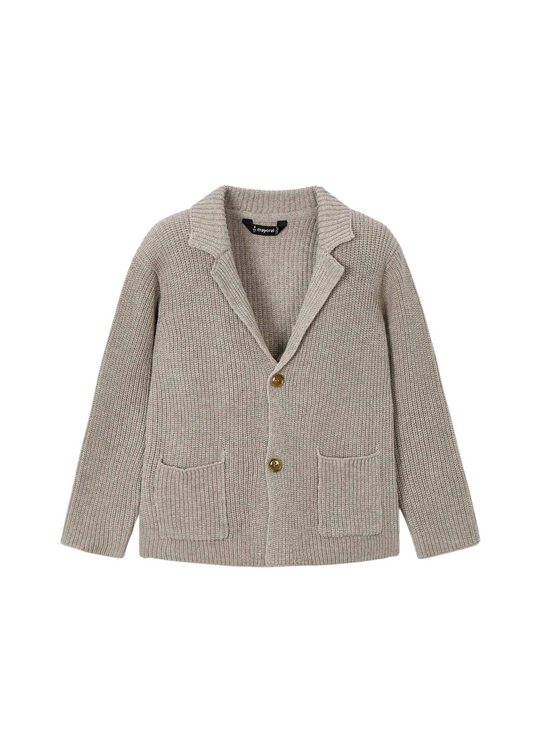 Jacheta Tricotata Bej cu Rever si Nasturi 4412 Mayoral