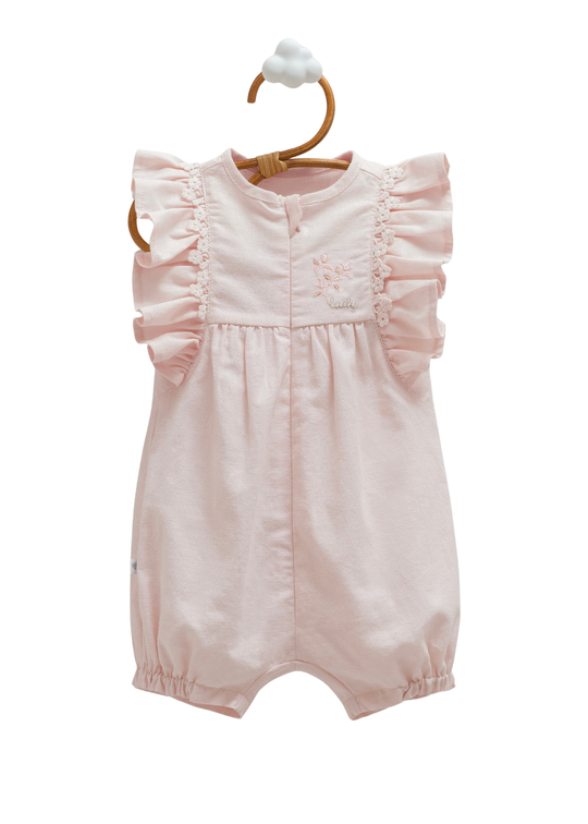 Salopeta Scurta Roz cu Fermoar Mini Lady TK2427 Mell Sweet Baby