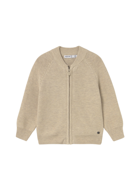 Beige Knitted Jacket with Zipper 2351 Mayoral