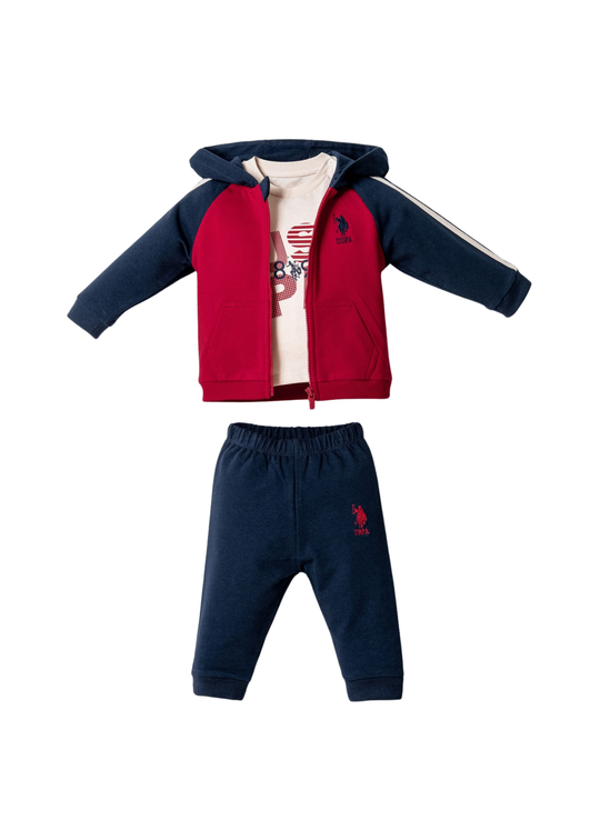 3-Piece Red and Navy Blue Tracksuit 2866 V2 Us Polo Assn