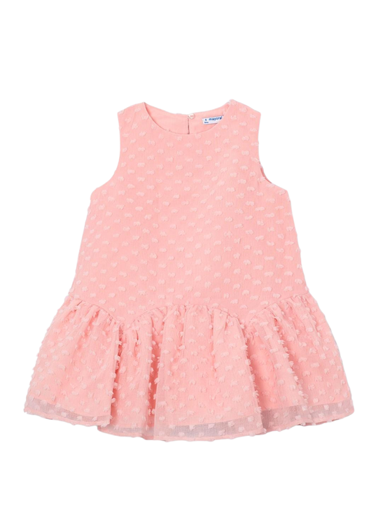 Rochie Fara Maneci Somon cu Plumeti 3911 Mayoral