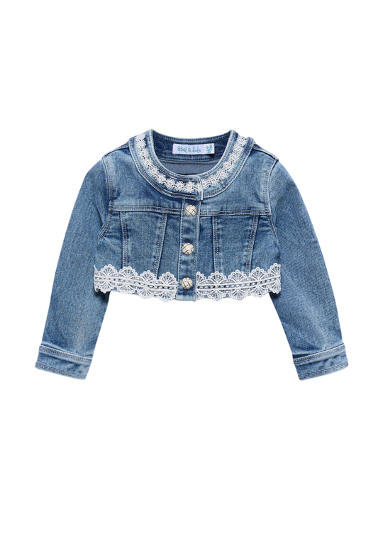 Geaca Scurta din Denim cu Dantela 5302 Abel & Lula