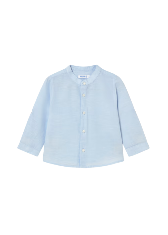 Camasa cu Maneca Lunga din In cu Guler Cazacesc Bleu 1116 Mayoral