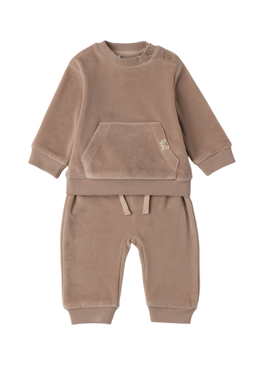 2 Piece Velvet Tracksuit Beige 4.F013/00 iDO