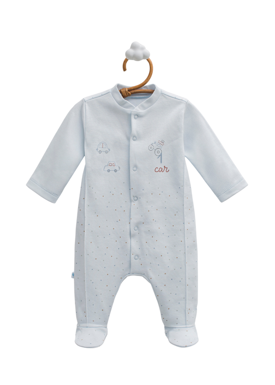 Salopeta Lunga Bleu cu Capse First Car TE2221 Mell Sweet Baby