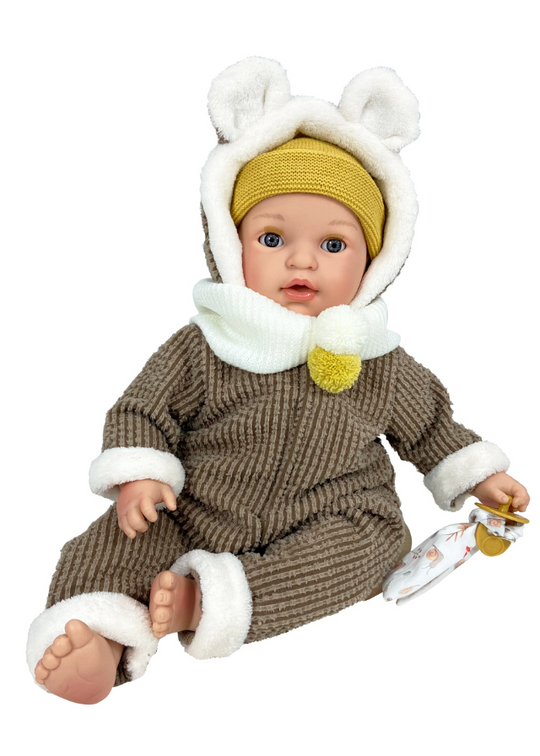 Пупс Ноа з коричневим комбінезоном, 45 см 1912 Nines