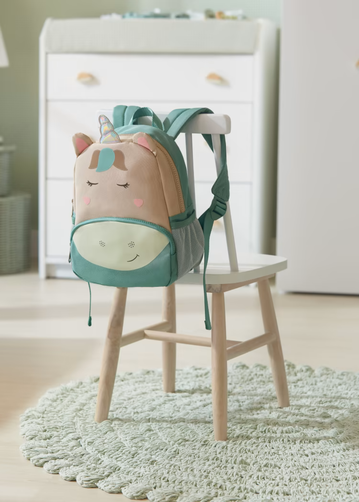 Rucsac Gradinita Verde cu Bej cu Unicorn 19283 Mayoral