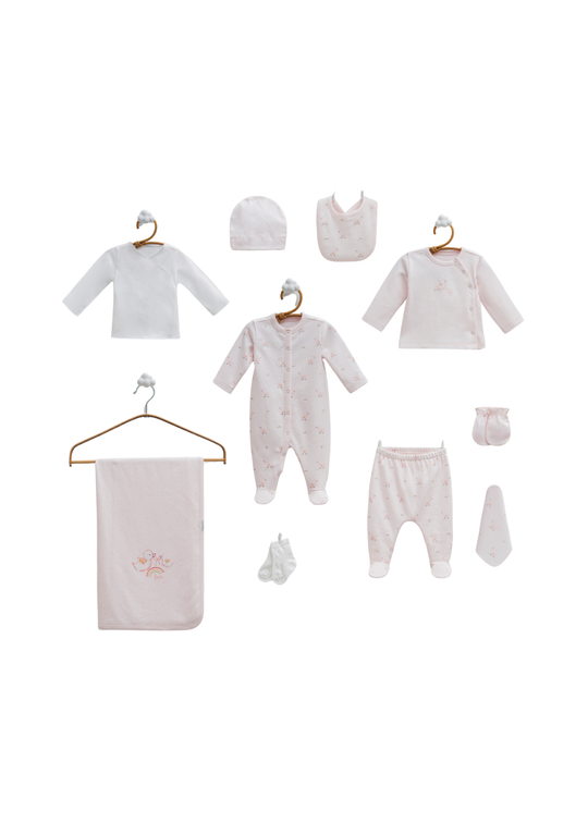 Set 10 Piese Maternitate Roz cu Ratuste ZK2250 Mell Sweet Baby