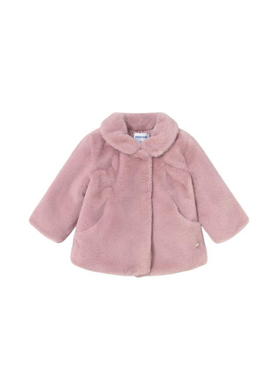 Palton din Blana Roz Pudra 2434 Mayoral