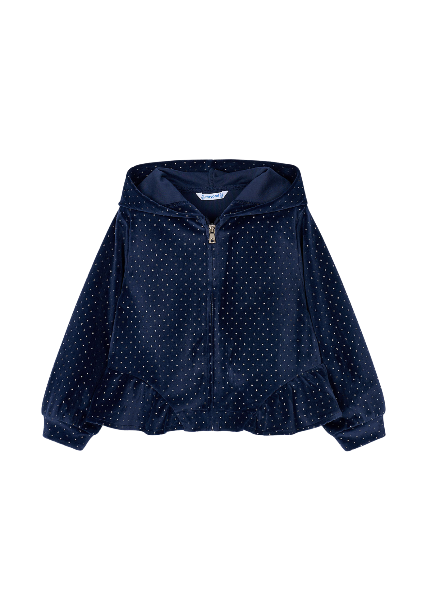Trening 3 Piese Hanorac si Pantaloni Catifea Bleumarin Bluza Crem 4892 Mayoral