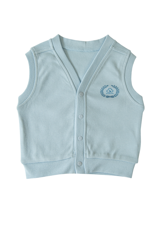 Vesta din Bumbac Organic Bleu cu Capse S26135 Kitikate