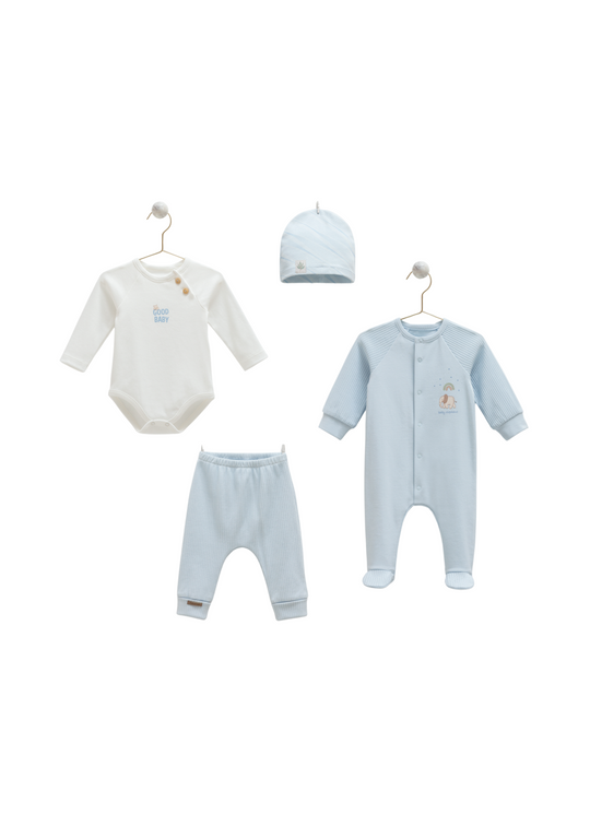 Set 4 Piese Noua Nascut Bleu ZE1837 Mell Sweet Baby