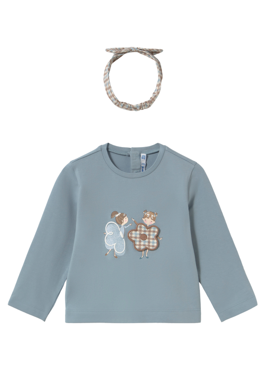 Bluza Maneca Lunga Bleu cu Bentita pentru Fete 2003 – Mayoral