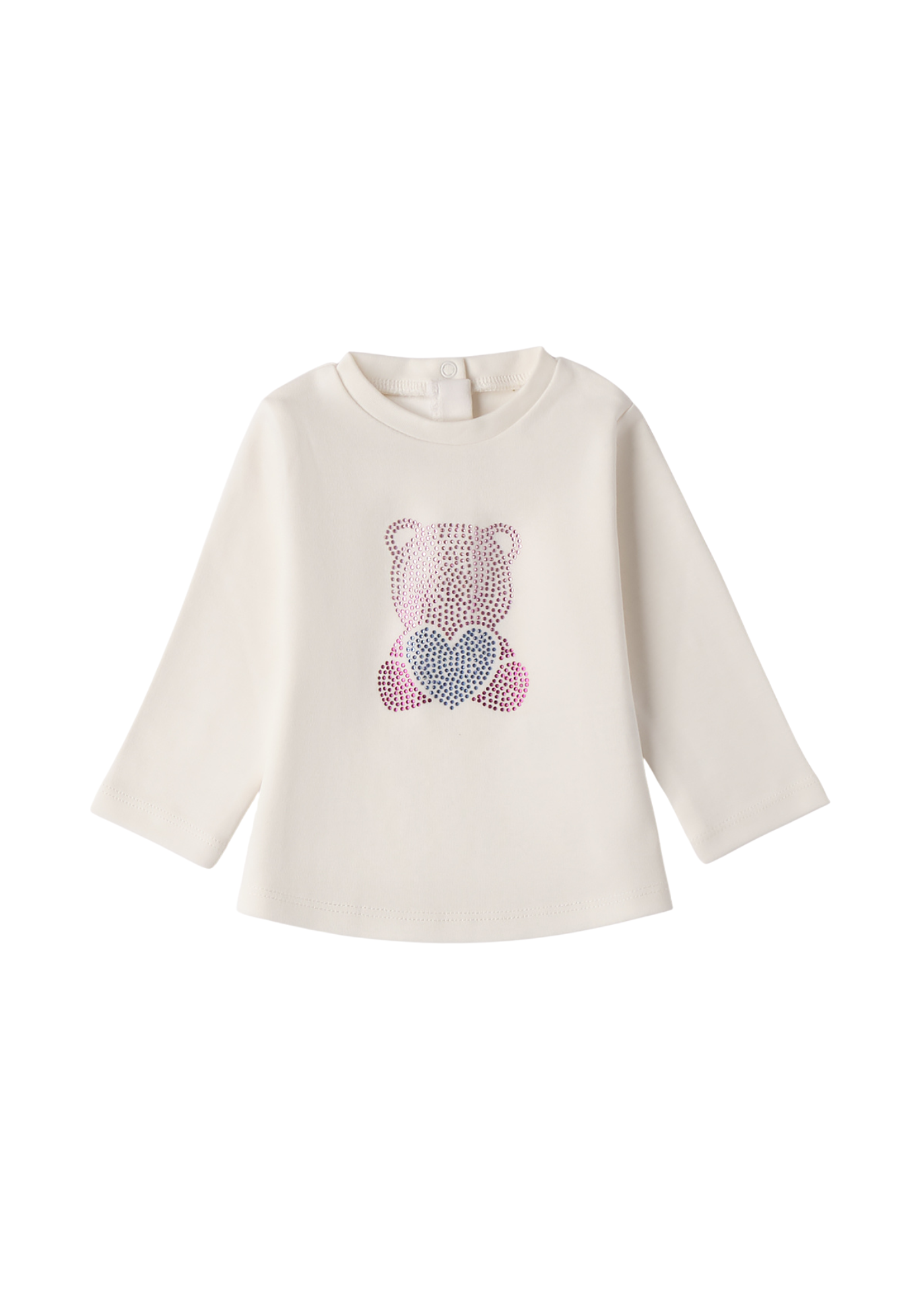 Bluza Crem cu Maneca Lunga cu Urs din Strasuri 4.F143/00 iDO