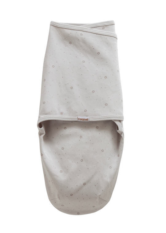 Sistem de Infasare din Bumbac Gri cu Stele KNE2213 Mell Sweet Baby