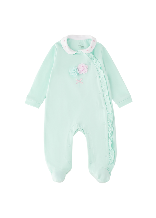 Salopeta Lunga Verde cu Flori 3.G779/00 Minibanda