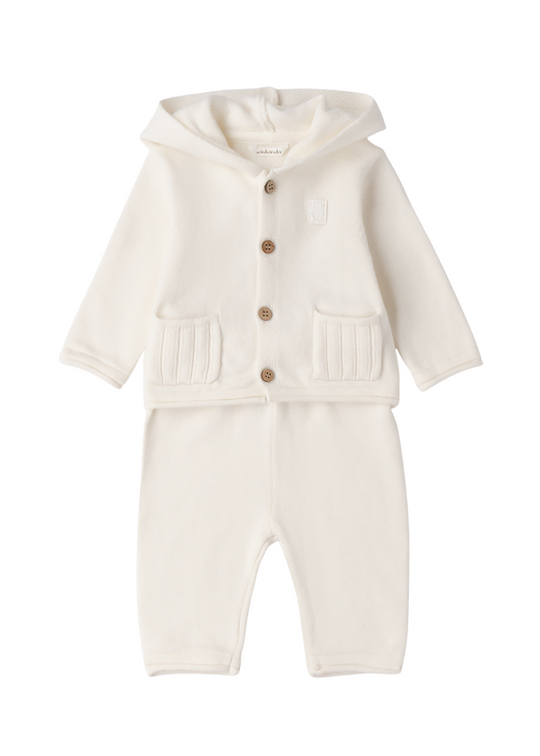 2 Piece Set Knitted Cream Sweatshirt and Long Pants 3.F693/00 Minibanda