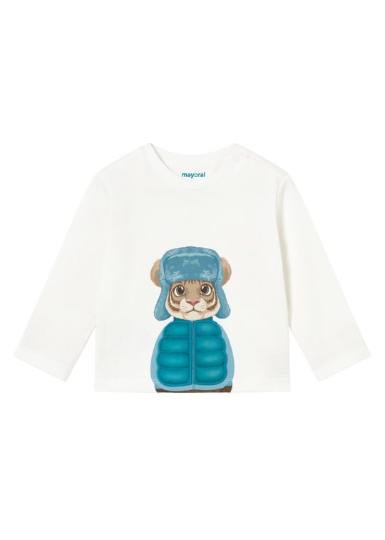 Bluza Crem cu Imprimeu Tigru pentru Baieti 2015 – Mayoral