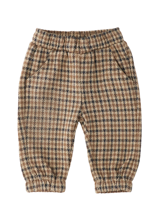 Pantaloni Lungi Tricotati Maro cu Carouri pentru Baieti 0949 – iDO