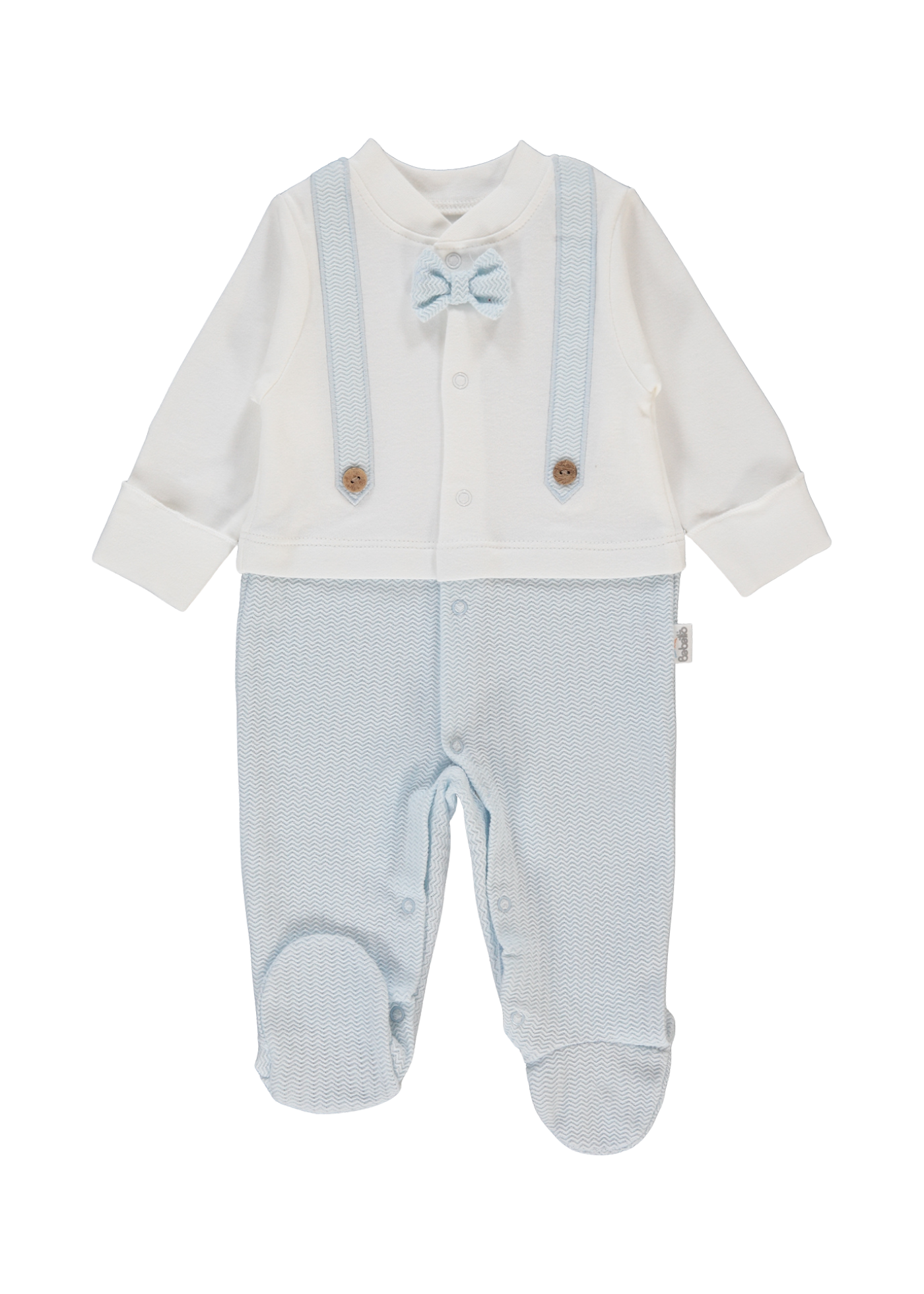 Salopeta Lunga Crem cu Bleu Baby King T4030 Bebetto