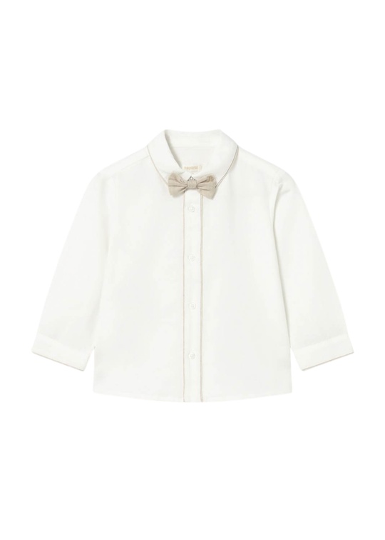 Camasa Maneca Lunga Ivory cu Papion Bej 1115 Mayoral