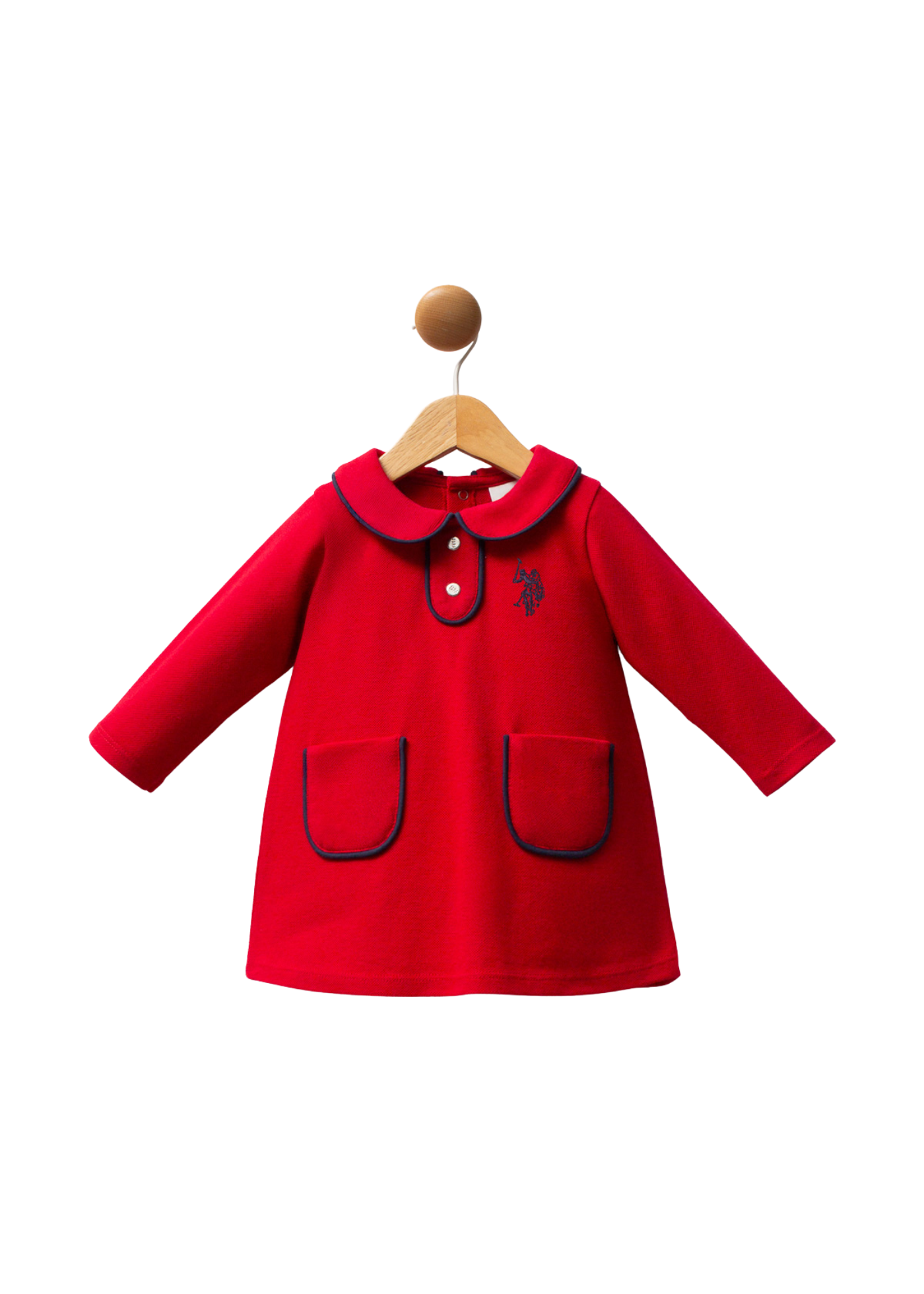 Rochie Rosie cu Maneca Lunga si Guler Rotunjit USB2740 V1 Us Polo Assn