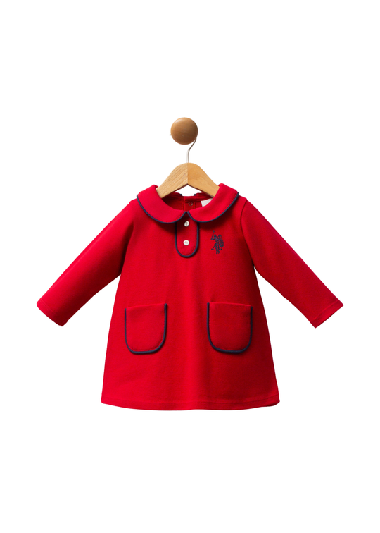 Rochie Rosie cu Maneca Lunga si Guler Rotunjit USB2740 V1 Us Polo Assn