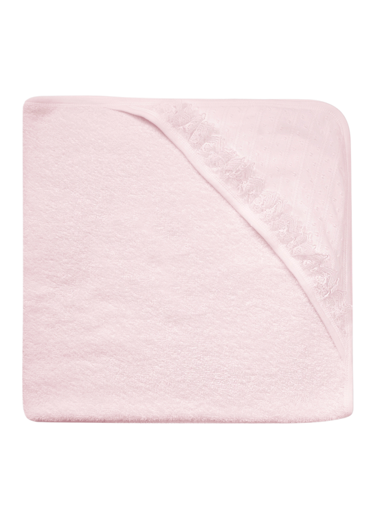 Prosop cu Gluga din Bumbac cu Dantela Roz pentru Fetite H505 – Bebetto