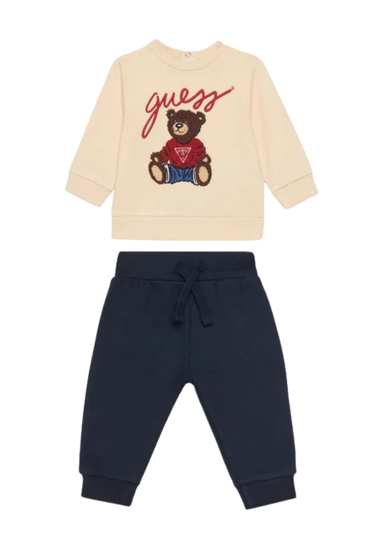 Set 2 Piese Bluza Sport cu Maneca Lunga si Pantaloni Bleu H5YI00 – Guess