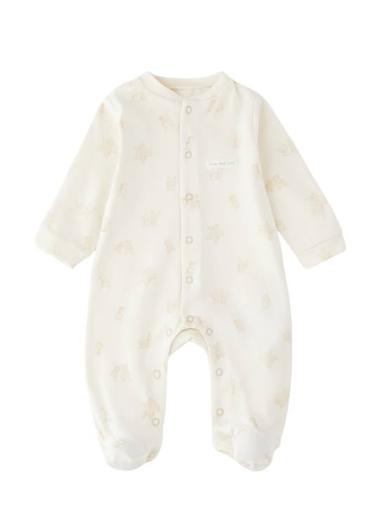 Salopeta Lunga Crem cu Imprimeu Iepuri 4.G072/00 iDO