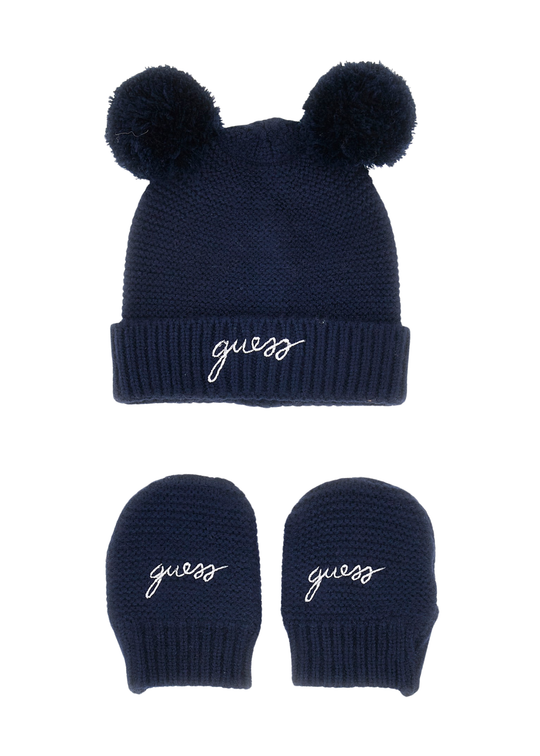 Set Caciula si Manusi Tricotate Bleumarin H5BW13 Z1070 G7HR Guess