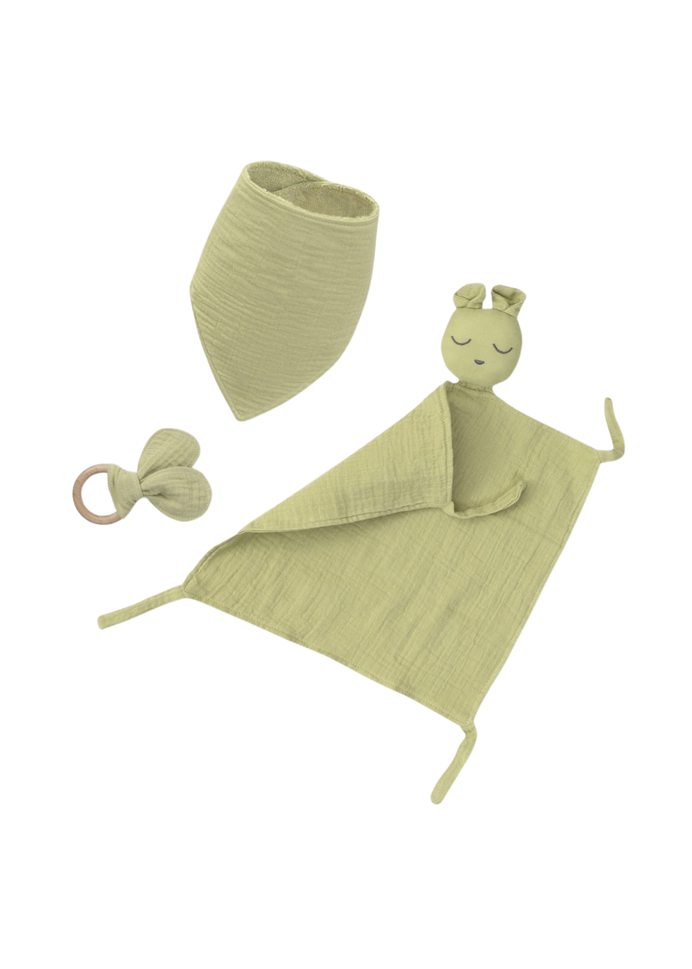 Set Jucarie, Batista, Bandana, Jucarie Dentitie Verde SET41-74 Don Algodon