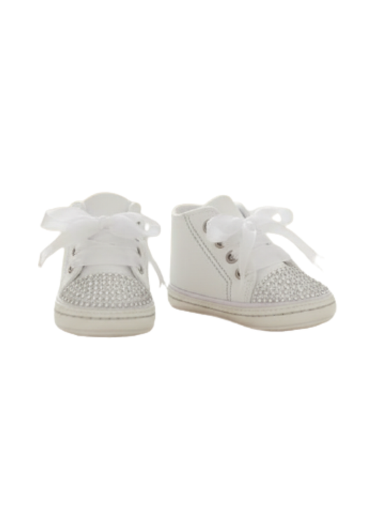 Ghete Albe cu Siret din Organza si Aplicatii Perle 91102 Sinderella