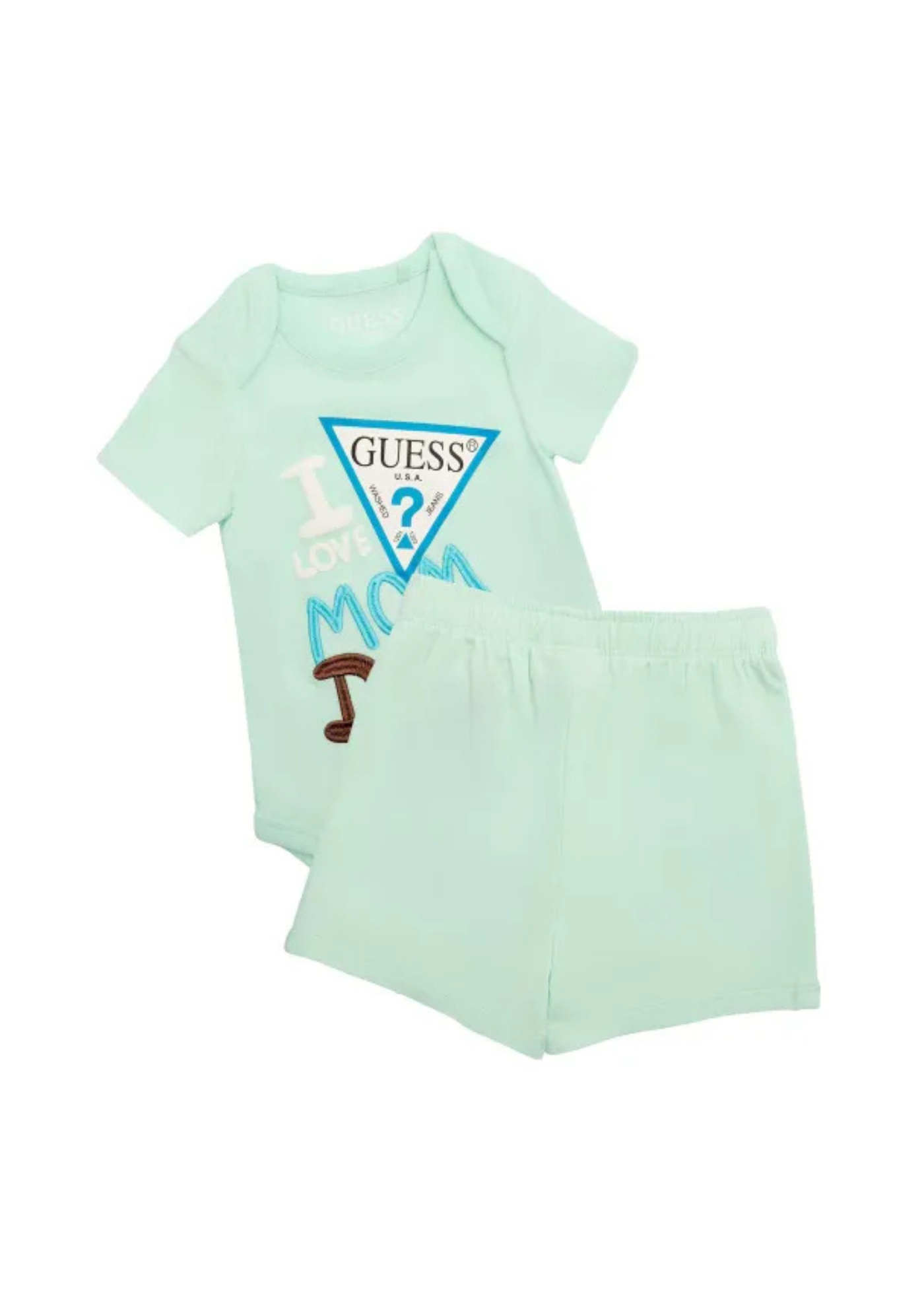 Set Body cu Maneca Scurta si Pantaloni Verde H5GW08 K6YW0 G7EK Guess
