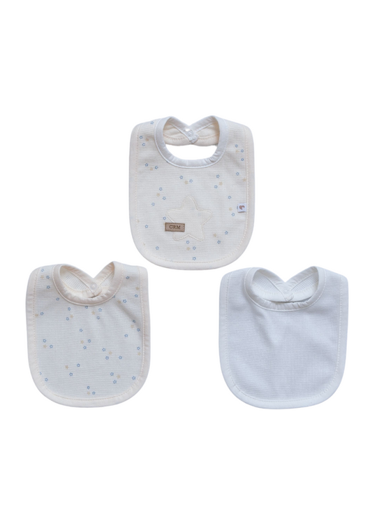 Набір із 3 бежевих нагрудників із синіми зірками 9532 Mell Sweet Baby