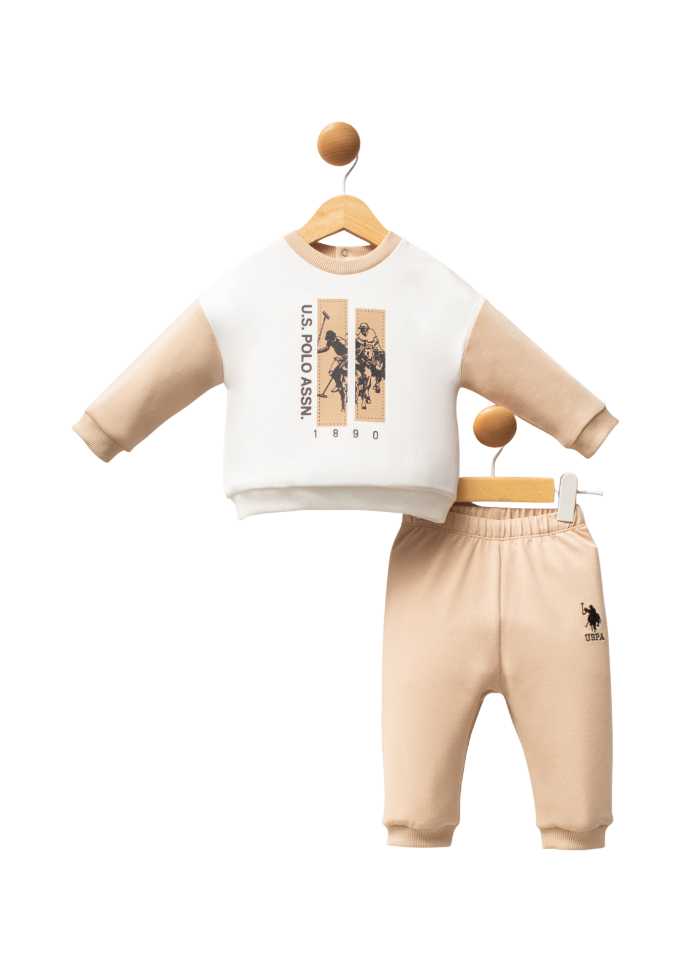 Trening 2 Piese Alb cu Bej USB2548 V1 Us Polo Assn