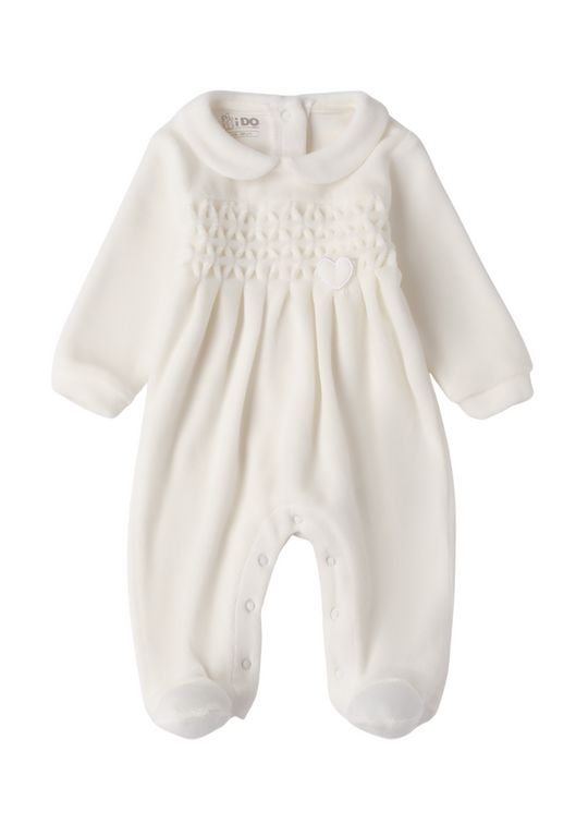 Long Cream Velvet Jumpsuit with Ruched Bust 4.F187/00 iDO