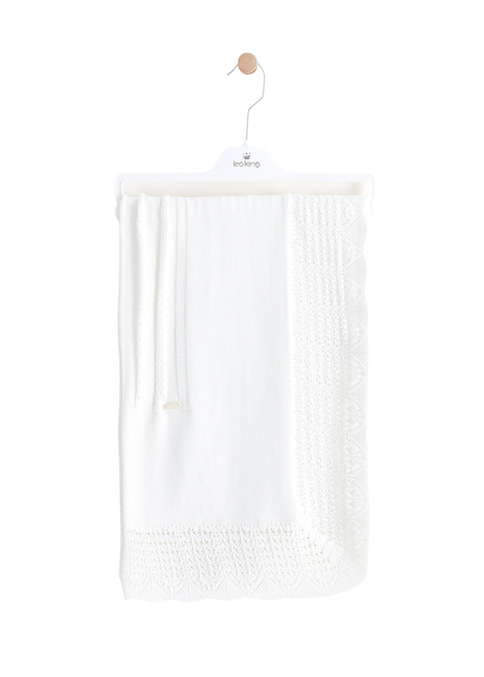 Pled Tricotat Alb 6365 Leo King