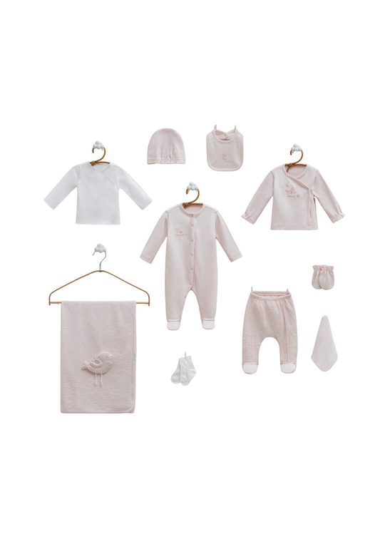 Set 10 Piese Maternitate Roz cu Pui ZK2277 Mell Sweet Baby