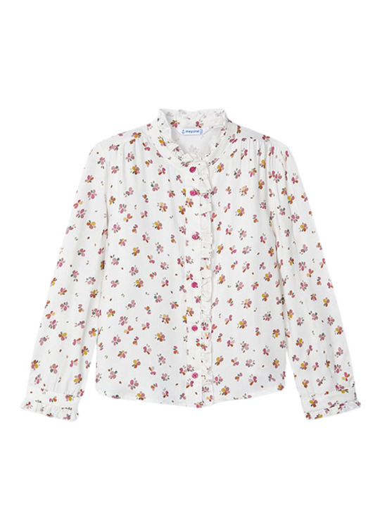 Camasa ivory cu imprimeu flori 4117 Mayoral