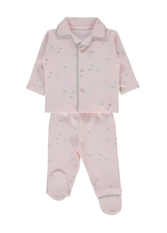 Pijama Roz cu Imprimeu Oite F1448 Bebetto